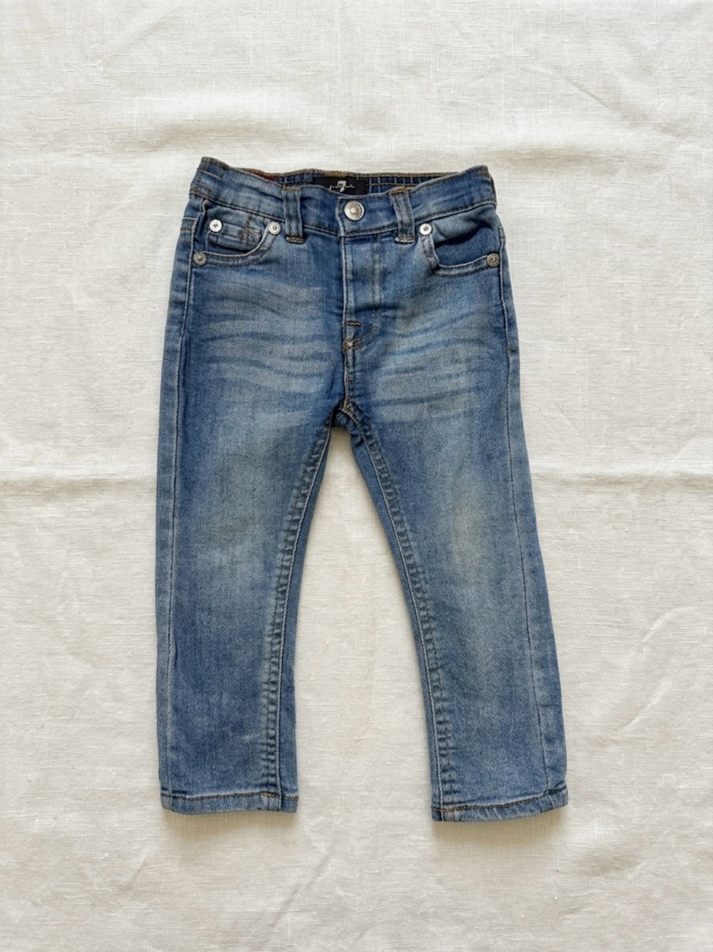 7 For All Mankind Kids Light Blue Washed Denim Jeans